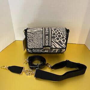 Michael Kors Bradshaw Medium Mixed Animal Jacquard Messenger Bag-